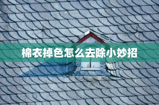 棉衣掉色怎么去除小妙招