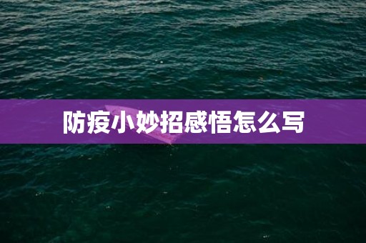 防疫小妙招感悟怎么写