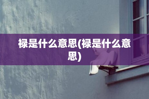 禄是什么意思(禄是什么意思)