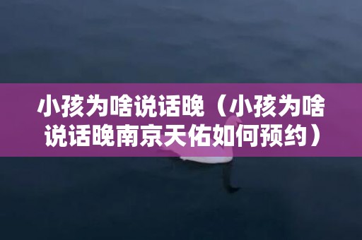 小孩为啥说话晚（小孩为啥说话晚南京天佑如何预约）