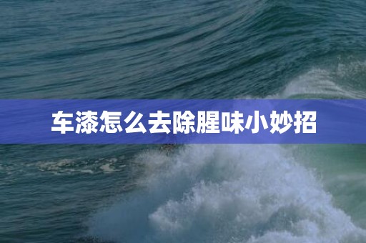 车漆怎么去除腥味小妙招