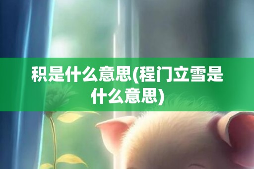 积是什么意思(程门立雪是什么意思)