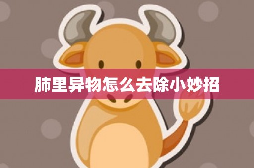 肺里异物怎么去除小妙招