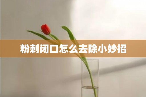 粉刺闭口怎么去除小妙招
