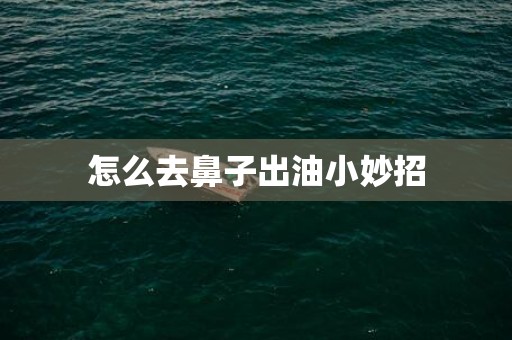 怎么去鼻子出油小妙招