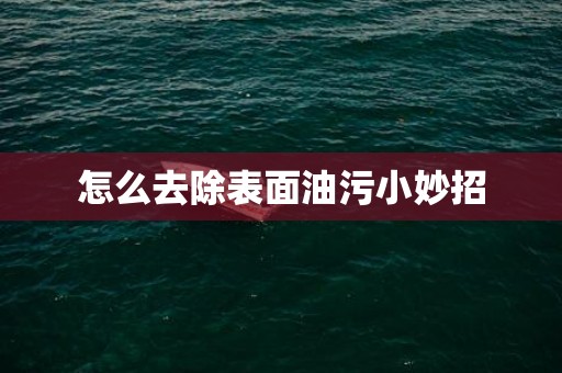 怎么去除表面油污小妙招