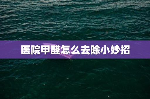 医院甲醛怎么去除小妙招