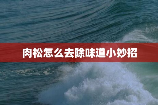 肉松怎么去除味道小妙招