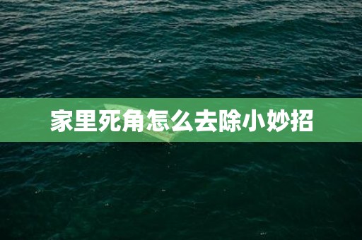 家里死角怎么去除小妙招
