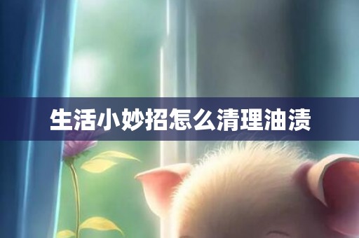 生活小妙招怎么清理油渍