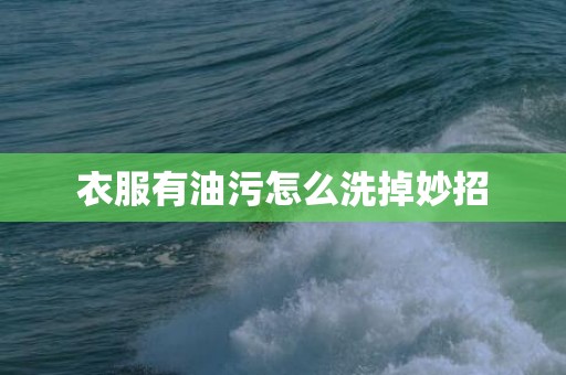 衣服有油污怎么洗掉妙招