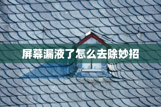 屏幕漏液了怎么去除妙招