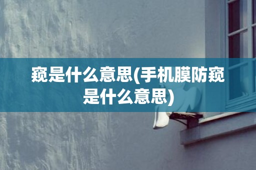 窥是什么意思(手机膜防窥是什么意思)