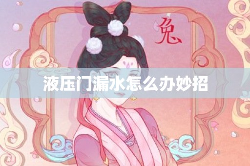 液压门漏水怎么办妙招