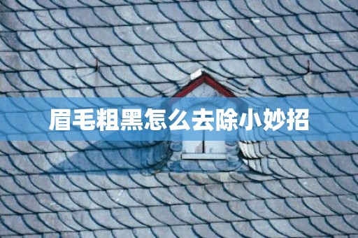 眉毛粗黑怎么去除小妙招