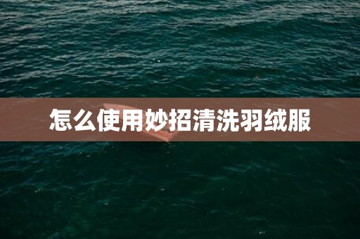 怎么使用妙招清洗羽绒服