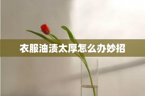 衣服油渍太厚怎么办妙招