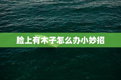 脸上有木子怎么办小妙招