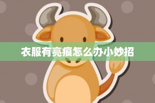 衣服有亮痕怎么办小妙招