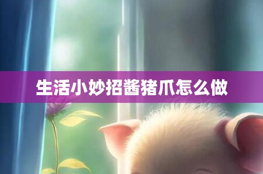 生活小妙招酱猪爪怎么做