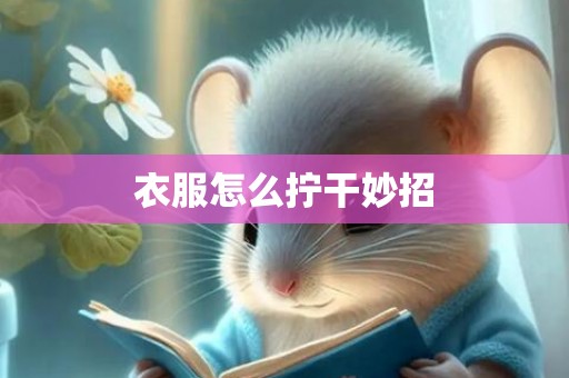 衣服怎么拧干妙招