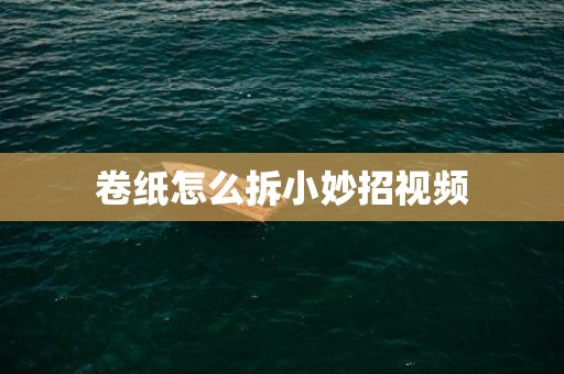 卷纸怎么拆小妙招视频
