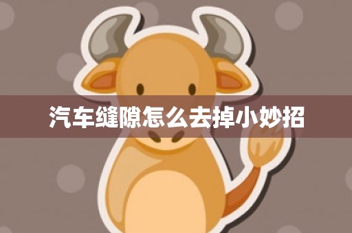 汽车缝隙怎么去掉小妙招