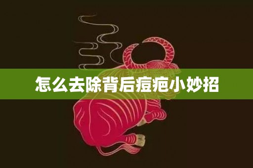 怎么去除背后痘疤小妙招