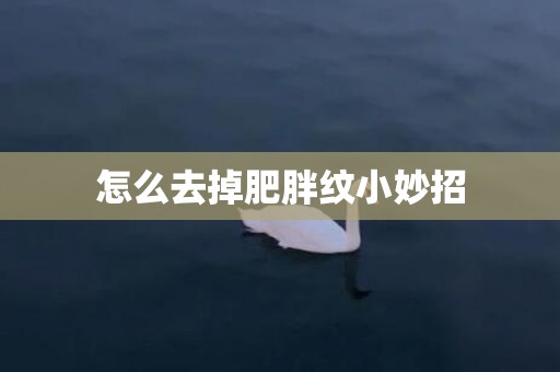 怎么去掉肥胖纹小妙招
