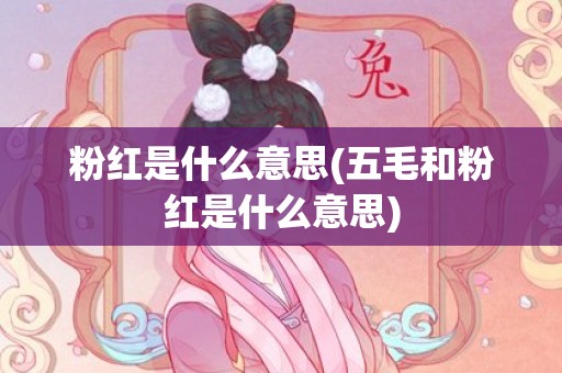 粉红是什么意思(五毛和粉红是什么意思)