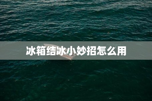 冰箱结冰小妙招怎么用