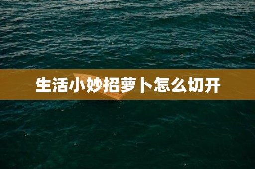 生活小妙招萝卜怎么切开