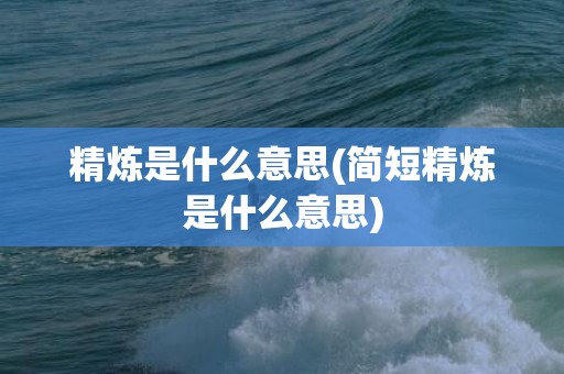 精炼是什么意思(简短精炼是什么意思)