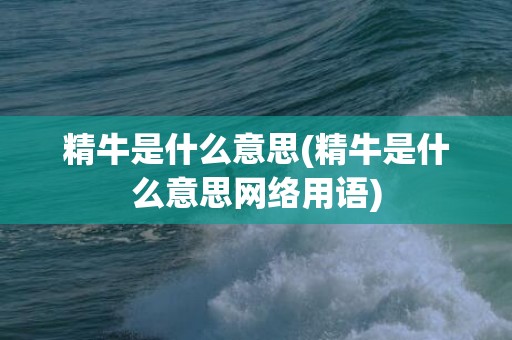 精牛是什么意思(精牛是什么意思网络用语)