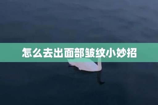 怎么去出面部皱纹小妙招
