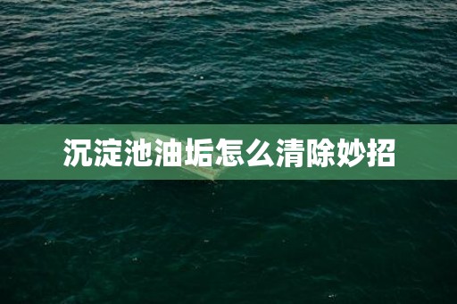 沉淀池油垢怎么清除妙招