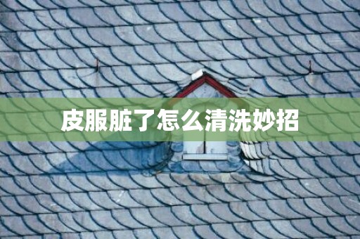 皮服脏了怎么清洗妙招