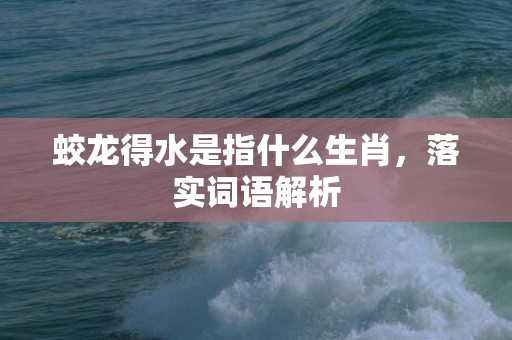 蛟龙得水是指什么生肖，落实词语解析