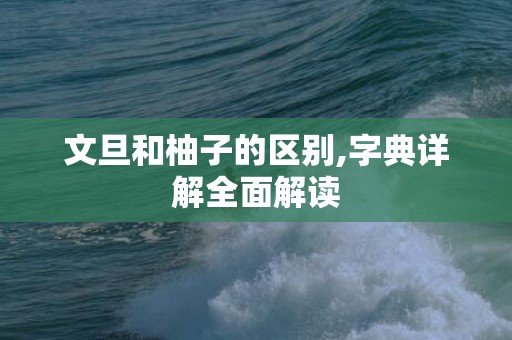 文旦和柚子的区别,字典详解全面解读