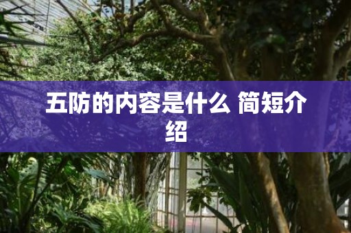 五防的内容是什么 简短介绍
