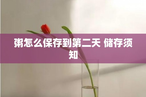 粥怎么保存到第二天 储存须知