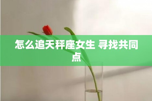 怎么追天秤座女生 寻找共同点