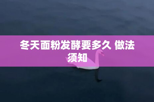 冬天面粉发酵要多久 做法须知