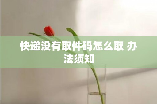 快递没有取件码怎么取 办法须知