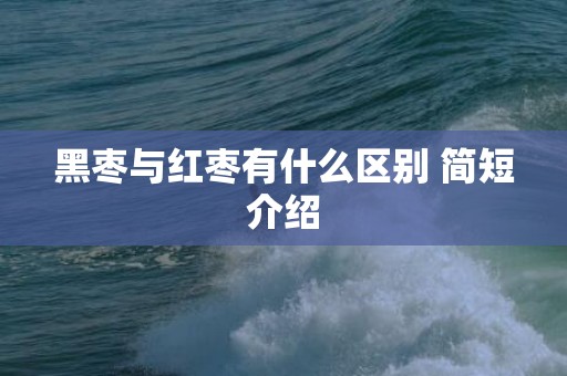 黑枣与红枣有什么区别 简短介绍