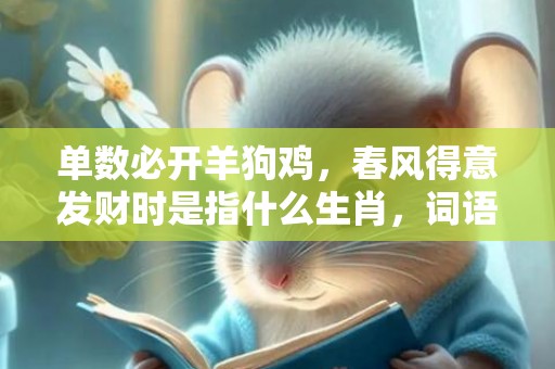 单数必开羊狗鸡，春风得意发财时是指什么生肖，词语揭晓释义