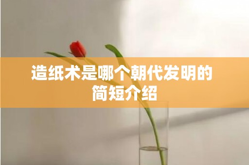 造纸术是哪个朝代发明的 简短介绍