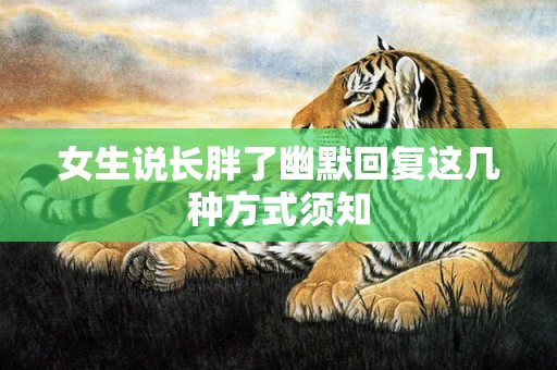 女生说长胖了幽默回复这几种方式须知