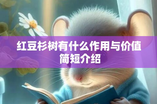 红豆杉树有什么作用与价值 简短介绍