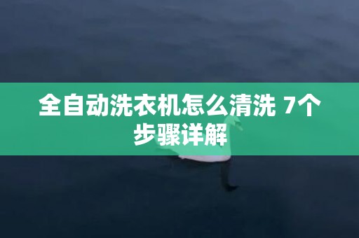 全自动洗衣机怎么清洗 7个步骤详解